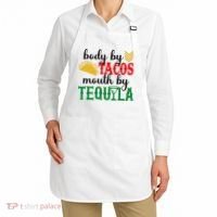 Funny Cinco De Mayo Body By Tacos Mouth By Tequila Apron thumb 2