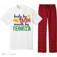 Funny Cinco De Mayo Body By Tacos Mouth By Tequila Pajama Set thumb 0