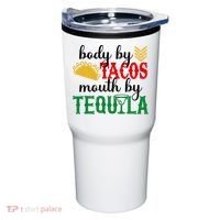 Funny Cinco De Mayo Body By Tacos Mouth By Tequila Tumbler thumb 0