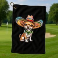 Funny Cinco De Mayo Chihuahua Golf Towel thumb 1