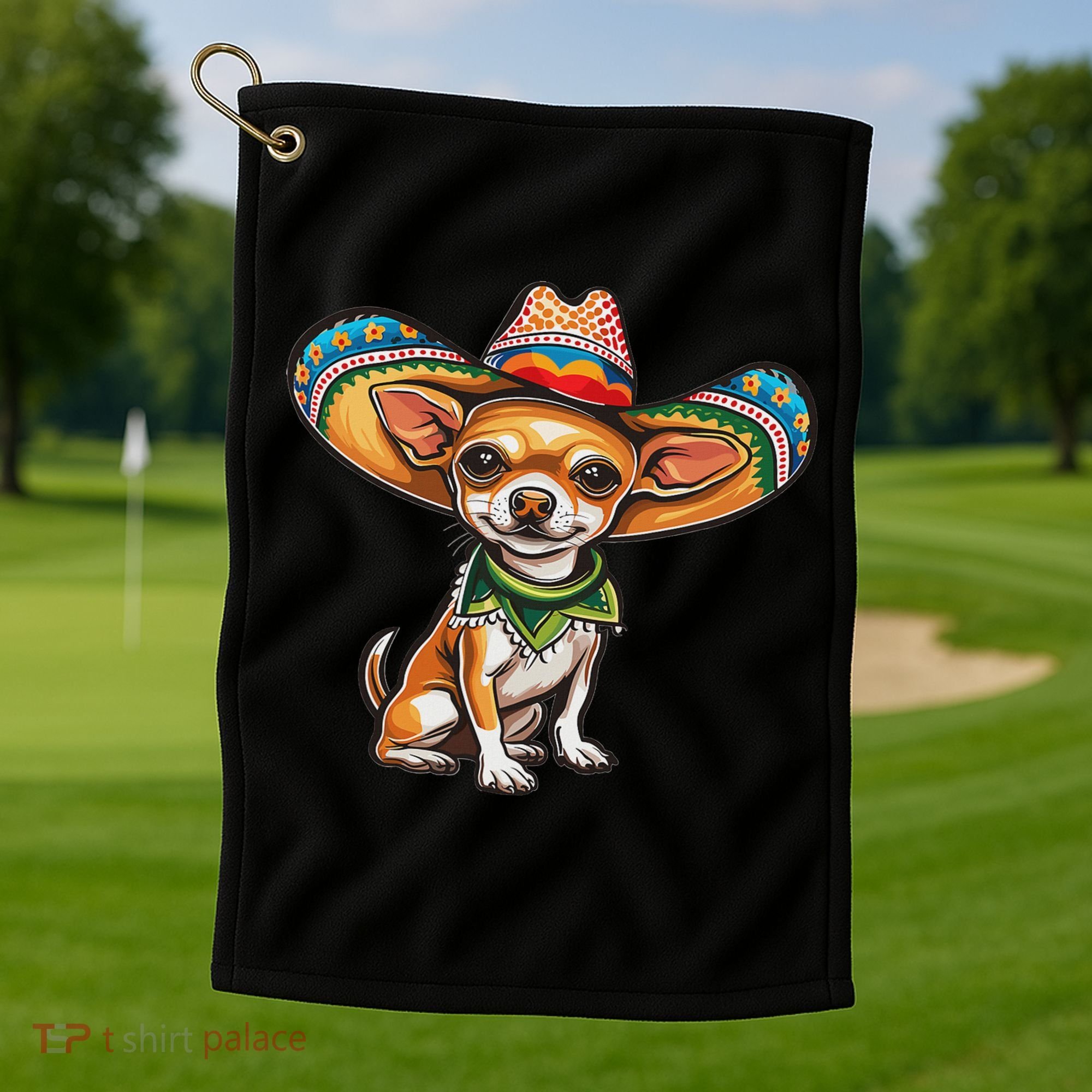 Funny Cinco De Mayo Chihuahua Golf Towel
