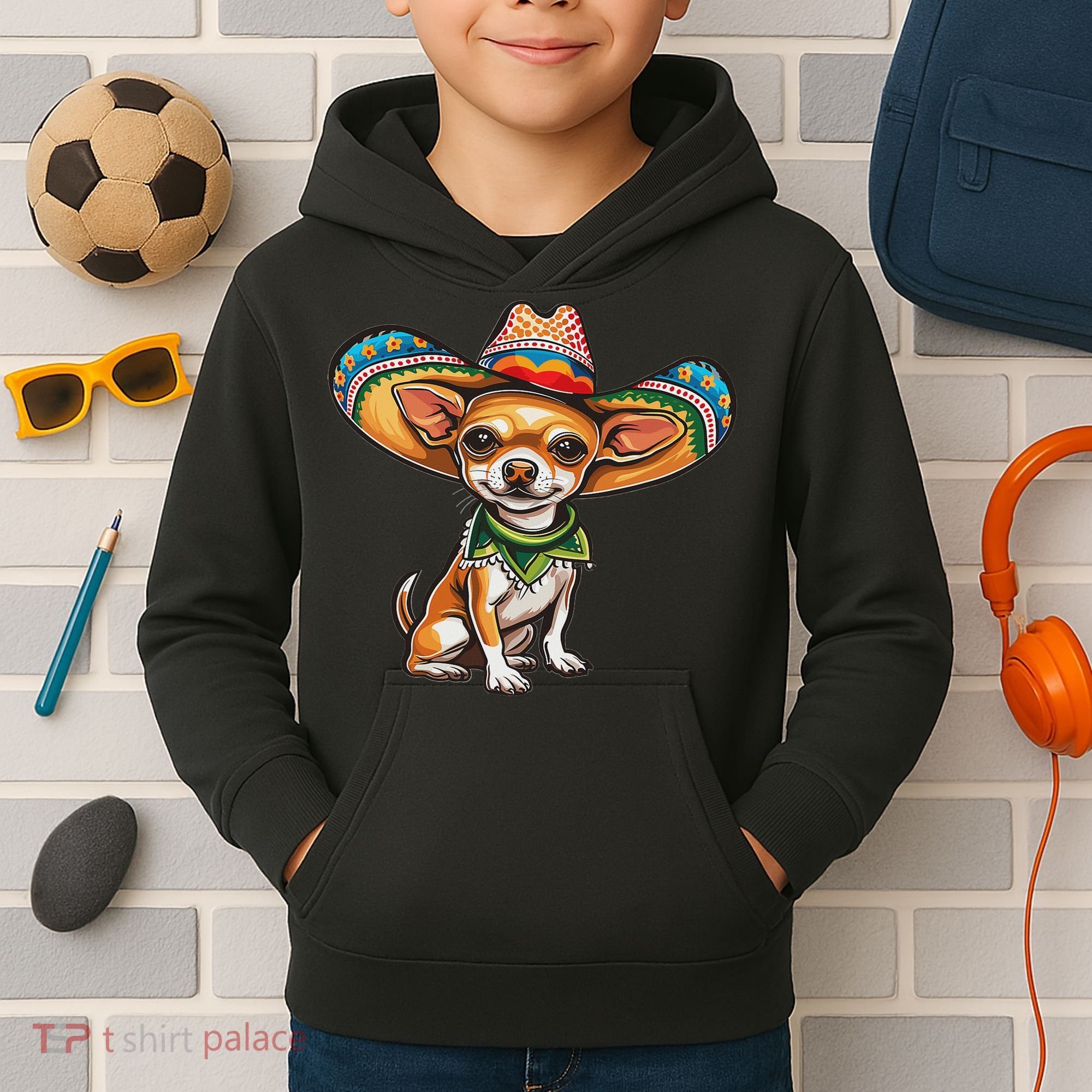 Funny Cinco De Mayo Chihuahua Kids Hoodie