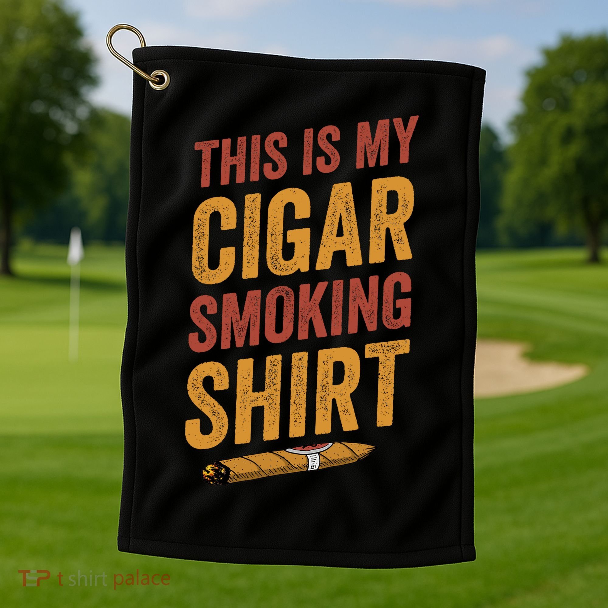 For Cigar Dad This Is My Cigar Smoking Golf Towel