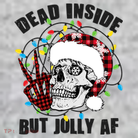 Funny Christmas Dead Inside But Jolly AF Peace Out Skull Kids Sweatshirt thumb 2