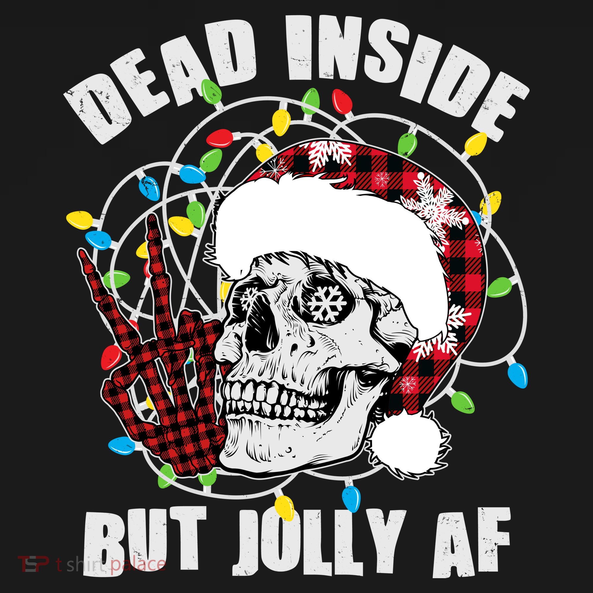 Funny Christmas Dead Inside But Jolly AF Peace Out Skull Visor