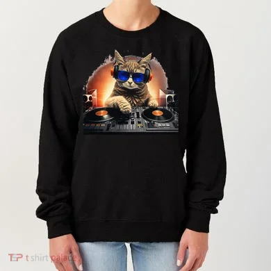 Funny Cat DJ Women's Sweatshirt