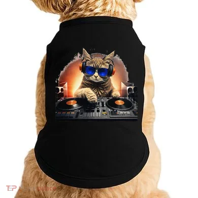 Funny Cat DJ Doggie Tank