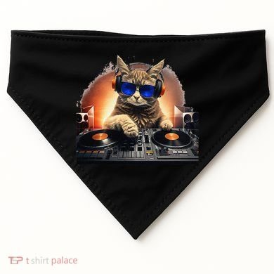 Funny Cat DJ USA-Made Doggie Bandana