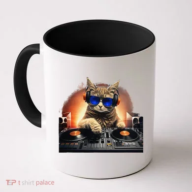 Funny Cat DJ Coffee Mug