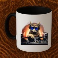 Funny Cat DJ Coffee Mug thumb 2