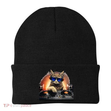 Funny Cat DJ Beanie
