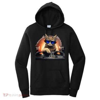 Funny Cat DJ Women's Hoodie
