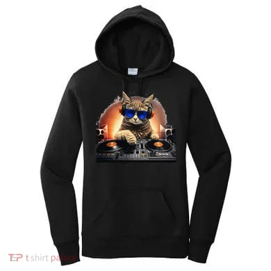 Funny Cat DJ Women's Hoodie