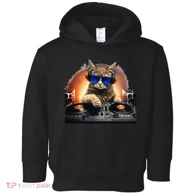 Funny Cat DJ Toddler Hoodie