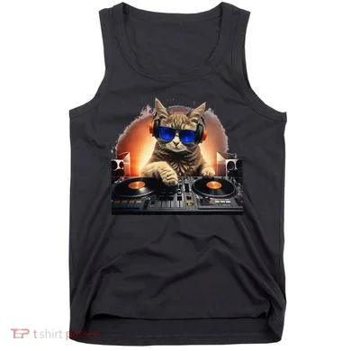 Funny Cat DJ Tank Top