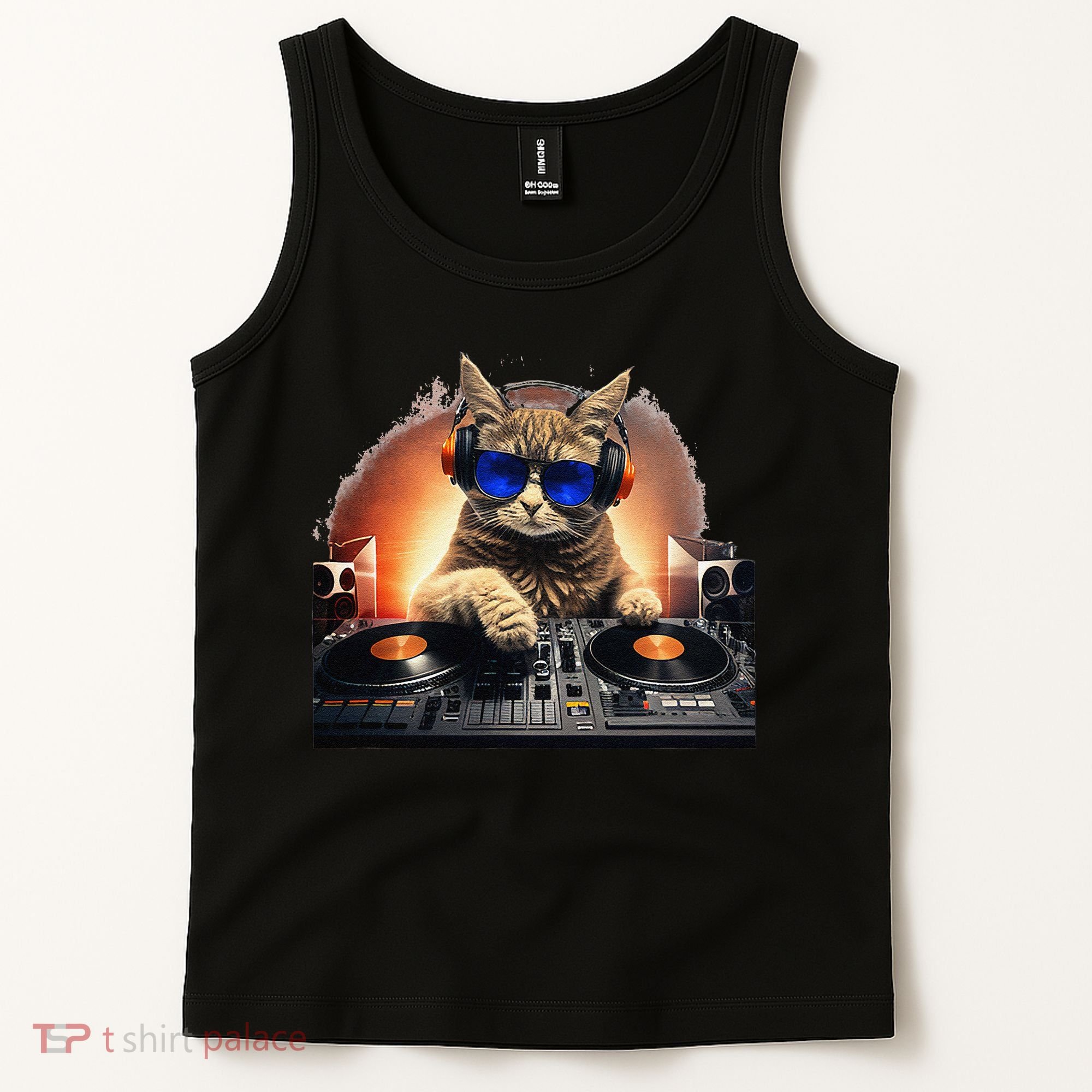 Funny Cat DJ Tank Top