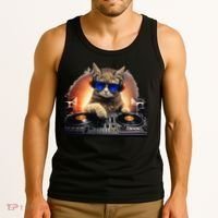 Funny Cat DJ Tank Top thumb 3