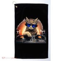 Funny Cat DJ Golf Towel thumb 0