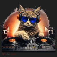 Funny Cat DJ Golf Towel thumb 3