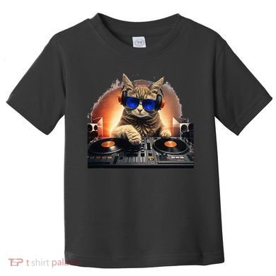 Funny Cat DJ Toddler T-Shirt