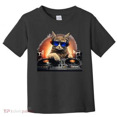Funny Cat DJ Toddler T-Shirt