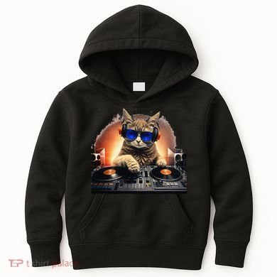 Funny Cat DJ Kids Hoodie