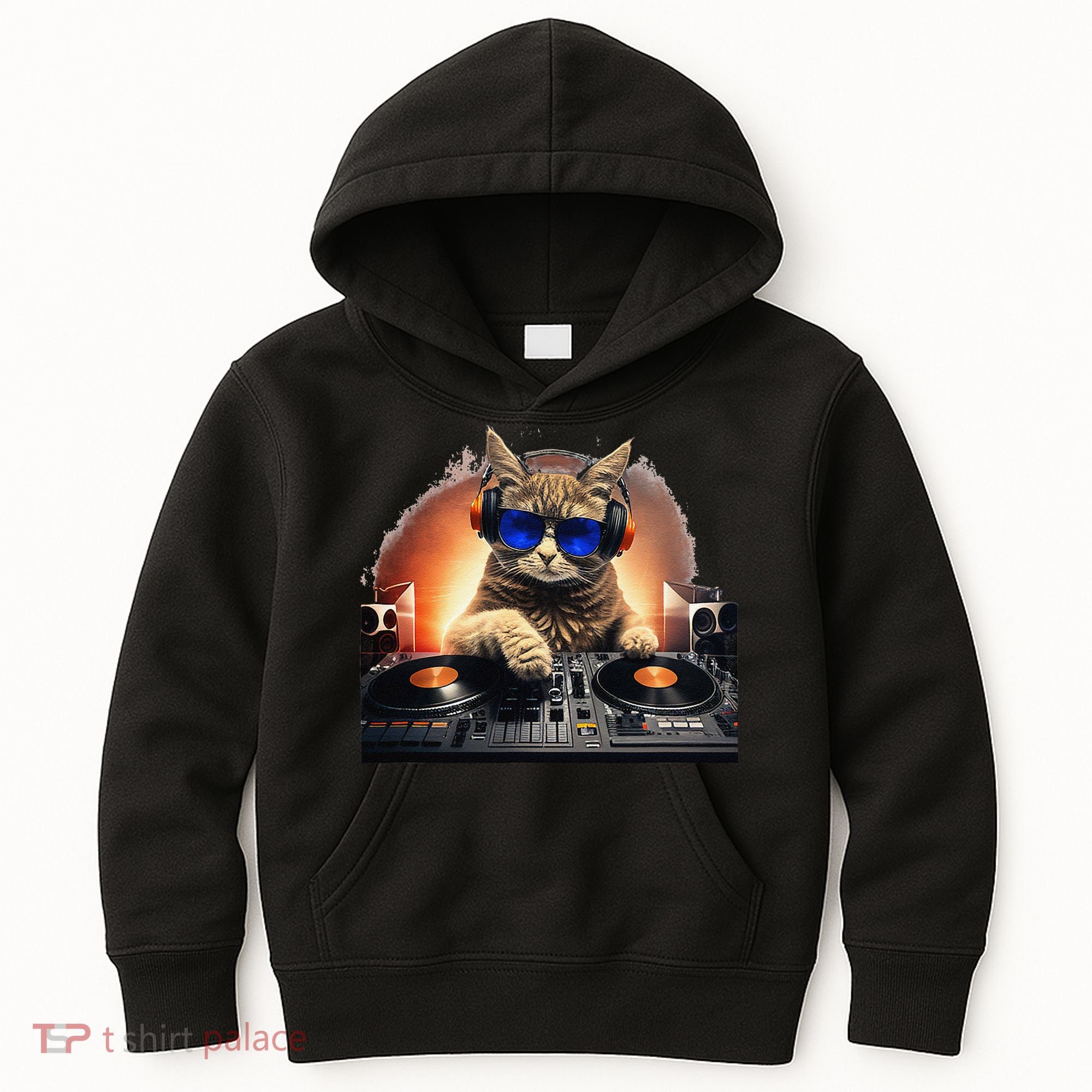 Funny Cat DJ Kids Hoodie