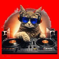 Funny Cat DJ Santa Hat thumb 1