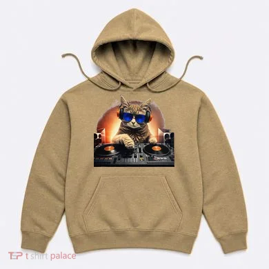 Funny Cat DJ Hoodie