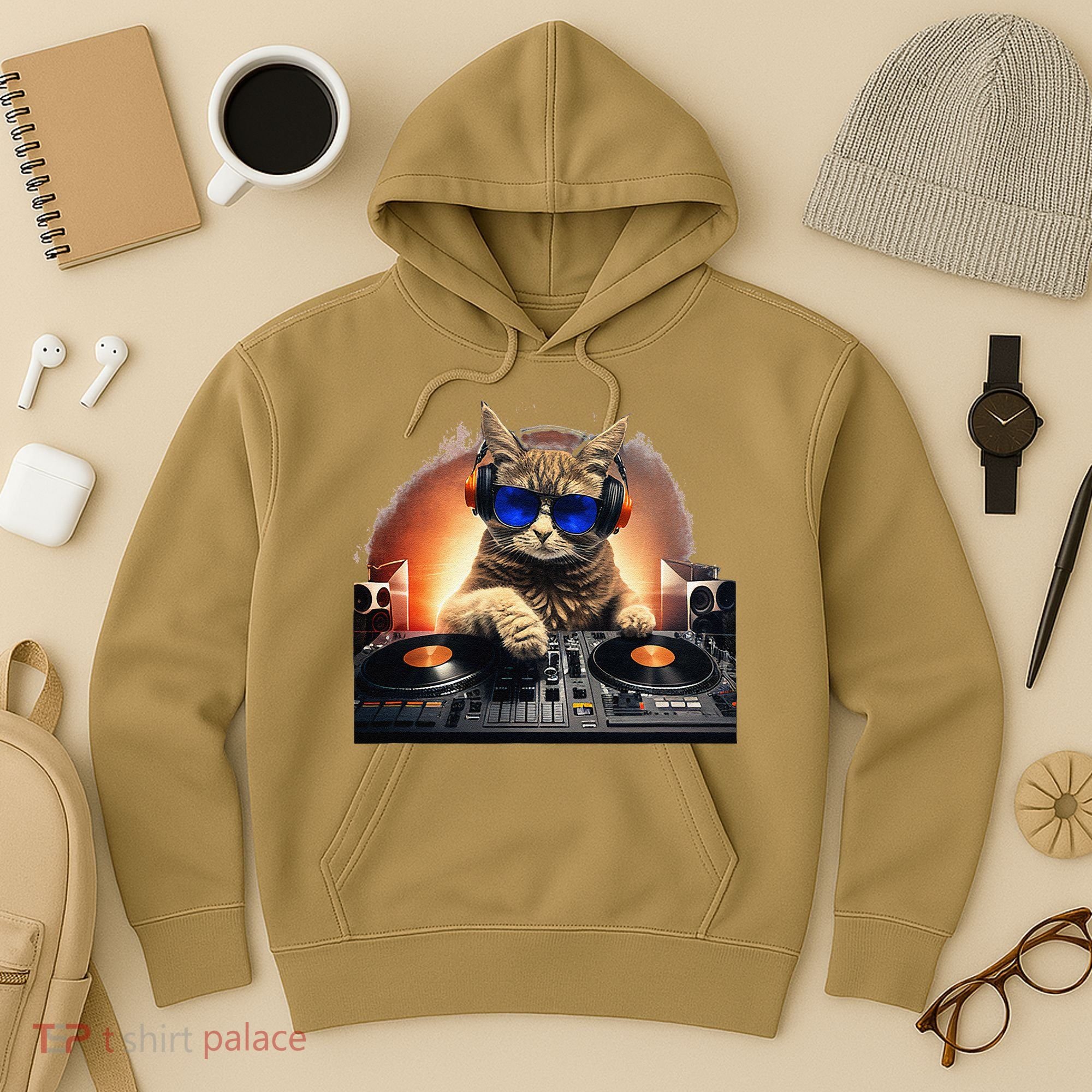 Funny Cat DJ Hoodie