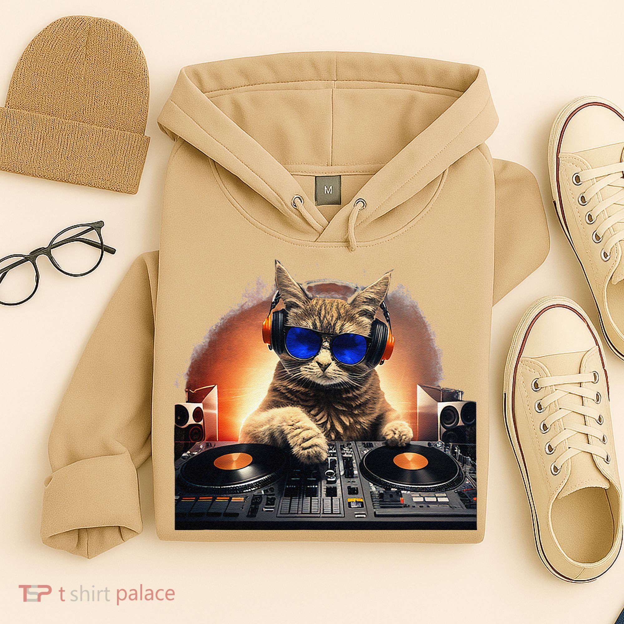 Funny Cat DJ Hoodie