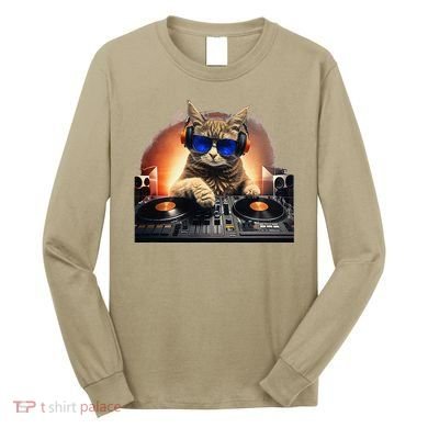 Funny Cat DJ Long Sleeve Shirt