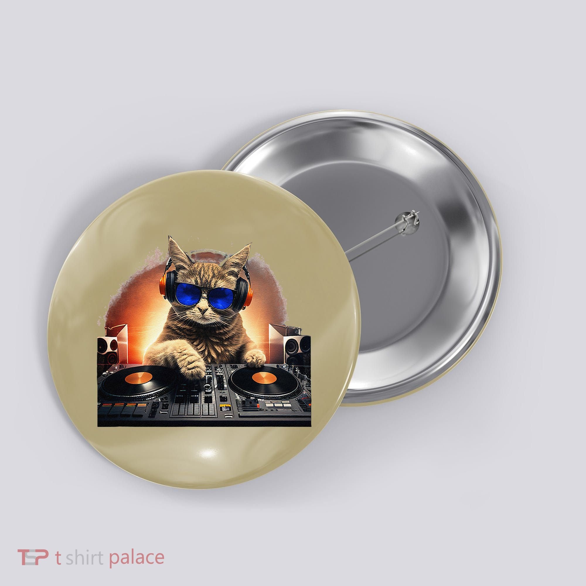 Funny Cat DJ Button