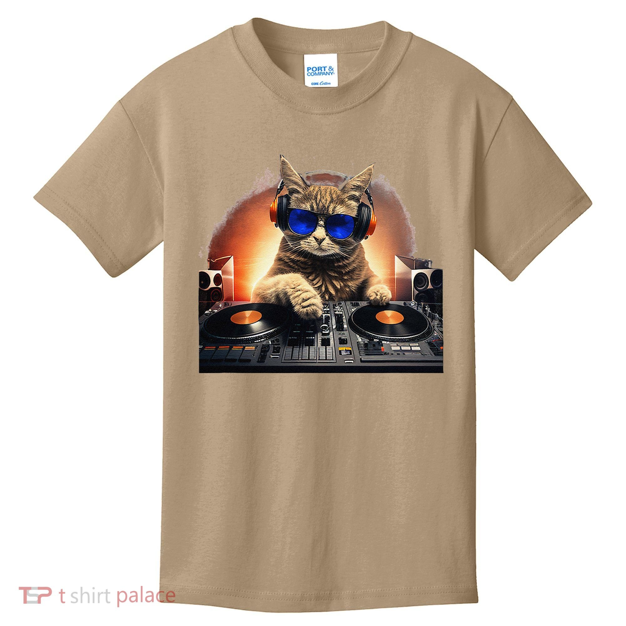 Funny Cat DJ Kids T-Shirt