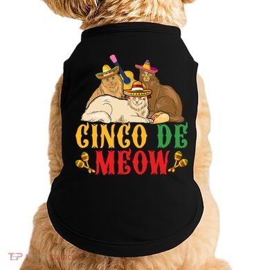 Funny Cinco De Mayo Gift Cinco De Meow Cat Sombrero Doggie Tank