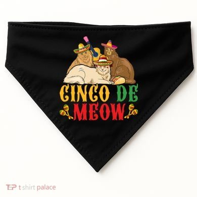Funny Cinco De Mayo Gift Cinco De Meow Cat Sombrero USA-Made Doggie Bandana