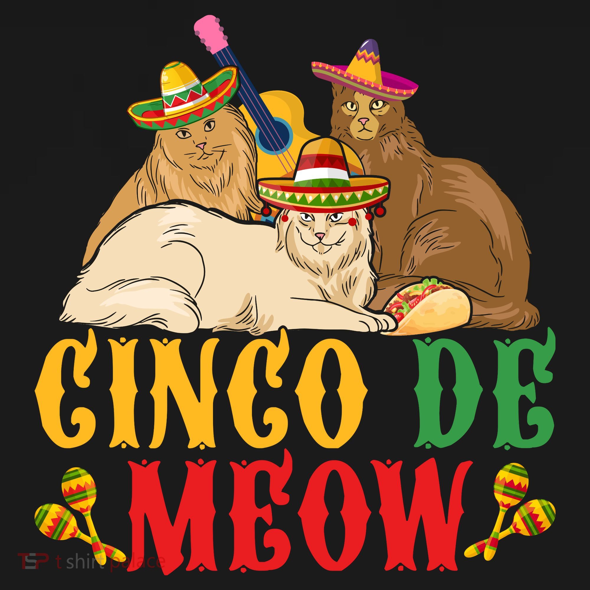 Funny Cinco De Mayo Gift Cinco De Meow Cat Sombrero USA-Made Doggie Bandana