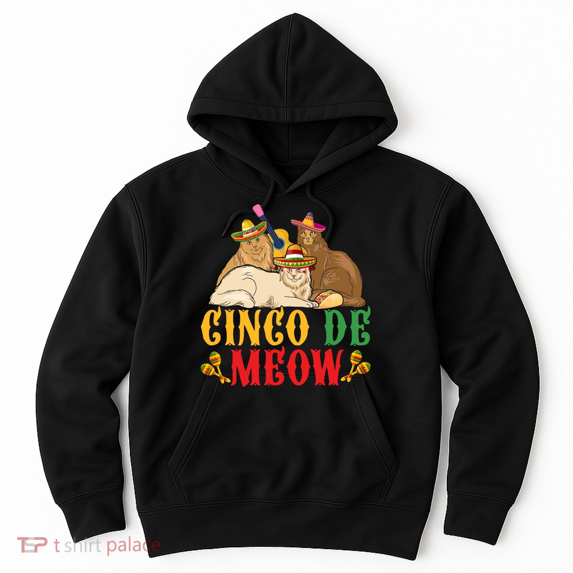 Funny Cinco De Mayo Gift Cinco De Meow Cat Sombrero Hoodie