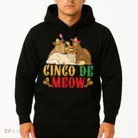 Funny Cinco De Mayo Gift Cinco De Meow Cat Sombrero Hoodie thumb 2