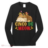 Funny Cinco De Mayo Gift Cinco De Meow Cat Sombrero Long Sleeve Shirt thumb 0