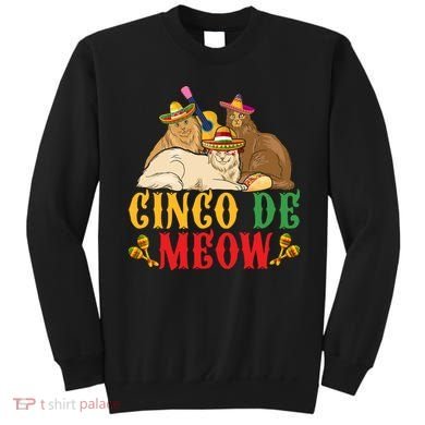 Funny Cinco De Mayo Gift Cinco De Meow Cat Sombrero Sweatshirt