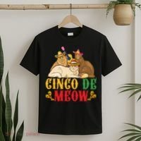 Funny Cinco De Mayo Gift Cinco De Meow Cat Sombrero T-Shirt thumb 2