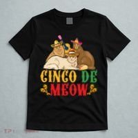Funny Cinco De Mayo Gift Cinco De Meow Cat Sombrero T-Shirt thumb 5