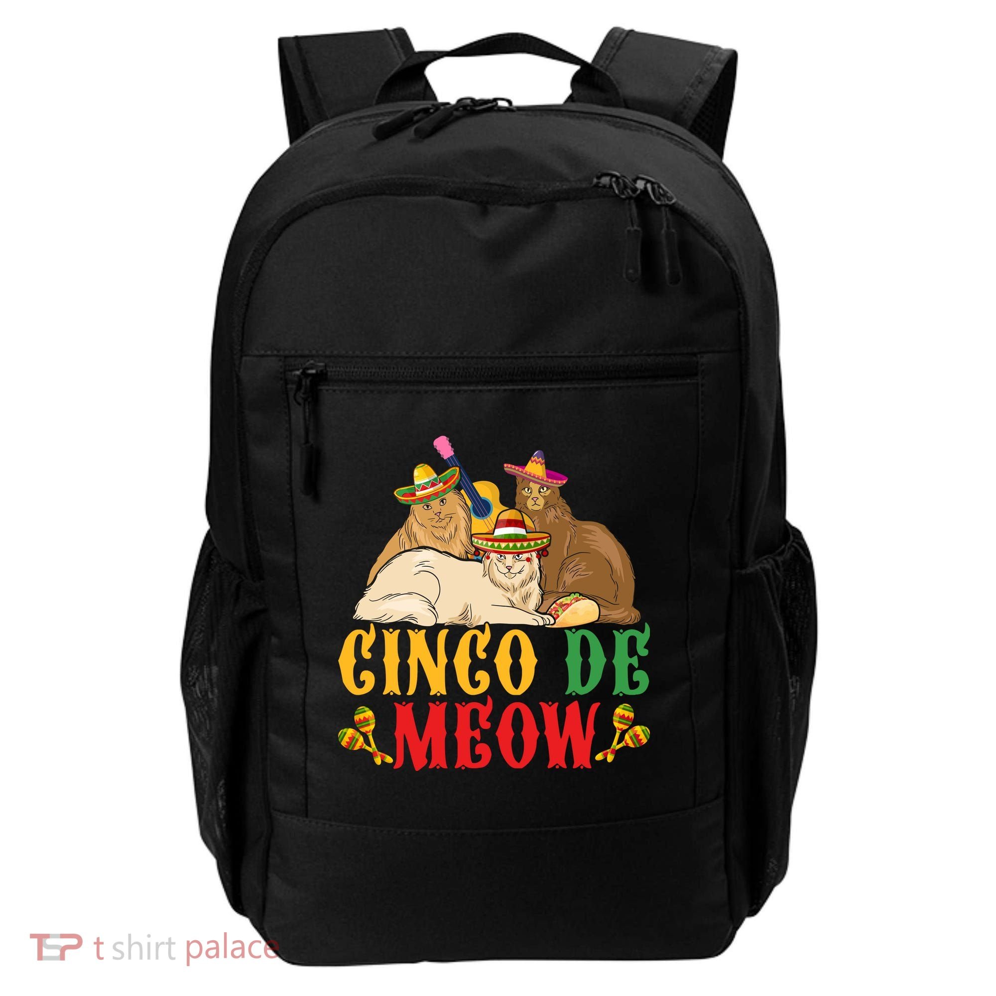 Funny Cinco De Mayo Gift Cinco De Meow Cat Sombrero Backpack