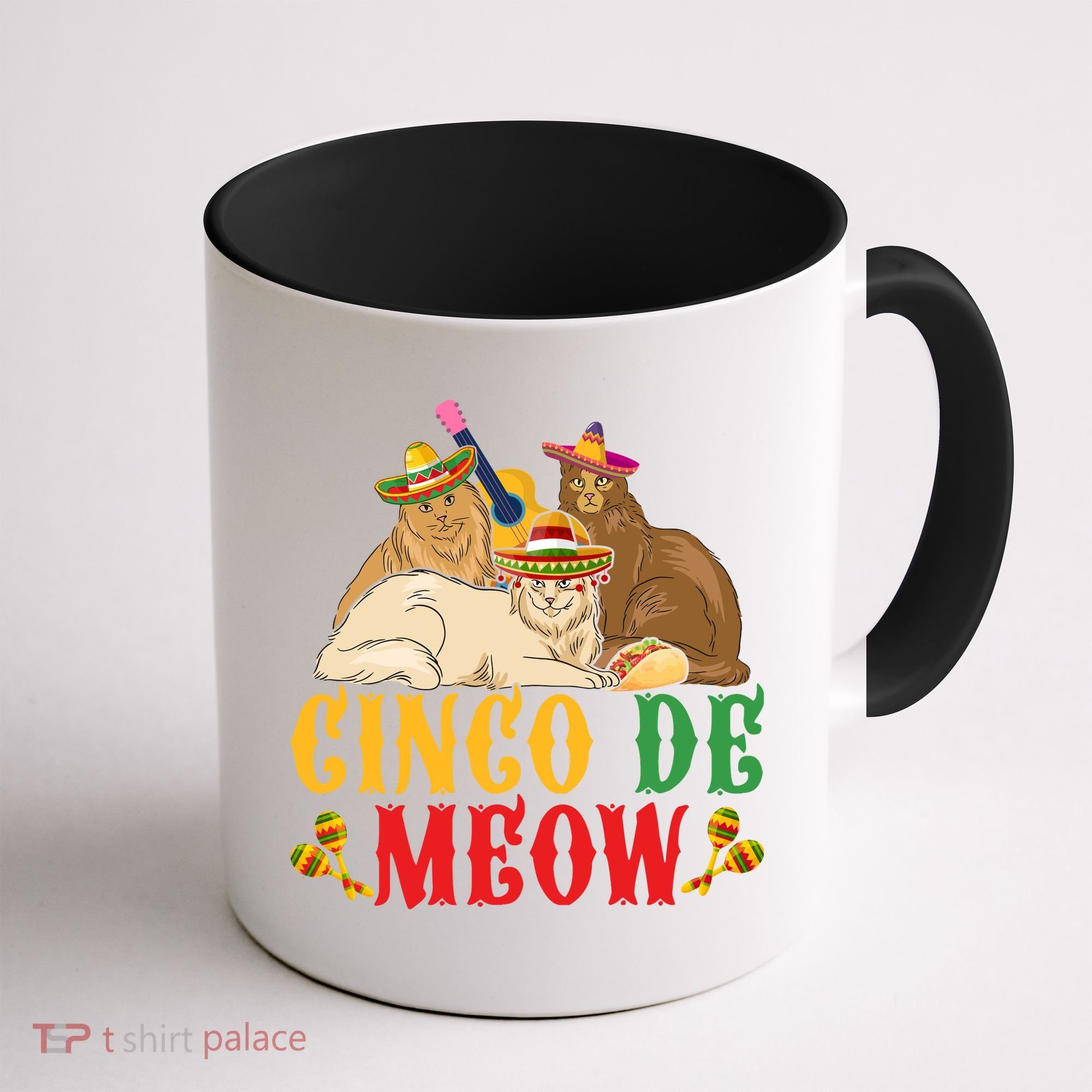 Funny Cinco De Mayo Gift Cinco De Meow Cat Sombrero Coffee Mug