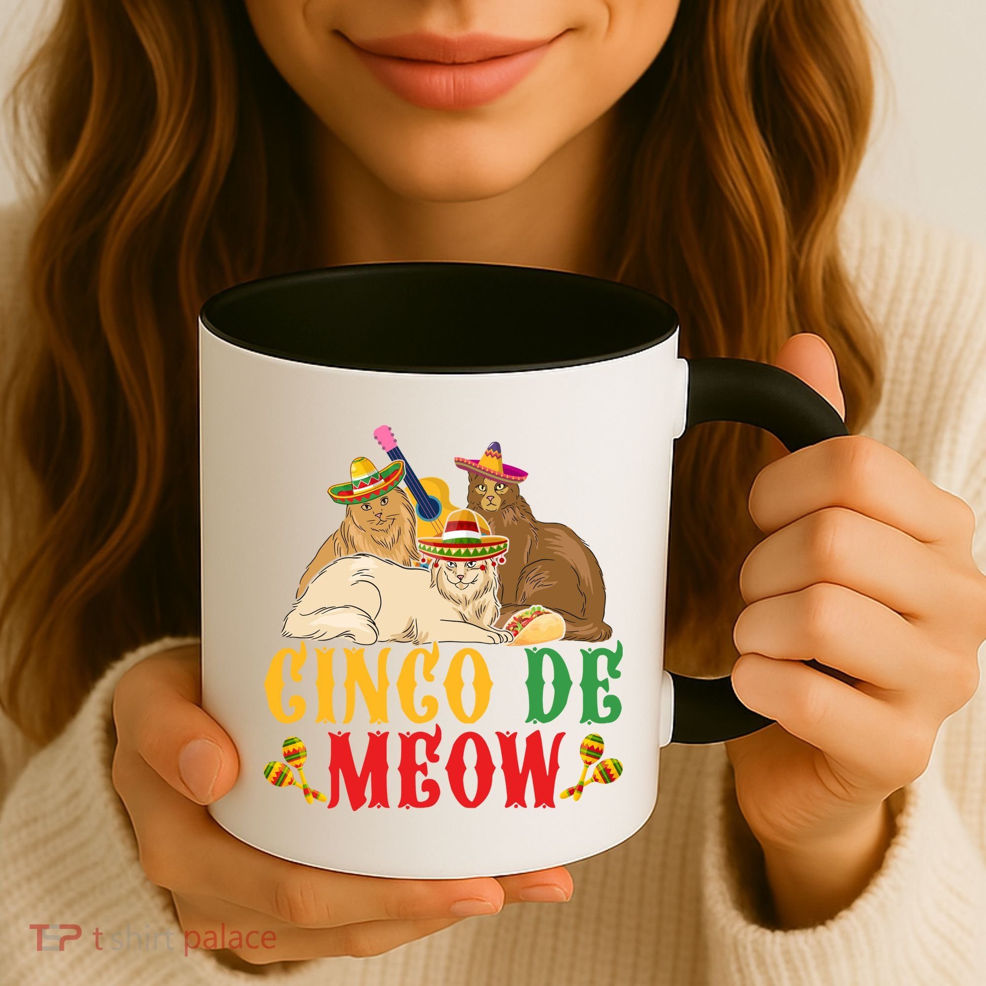 Funny Cinco De Mayo Gift Cinco De Meow Cat Sombrero Coffee Mug
