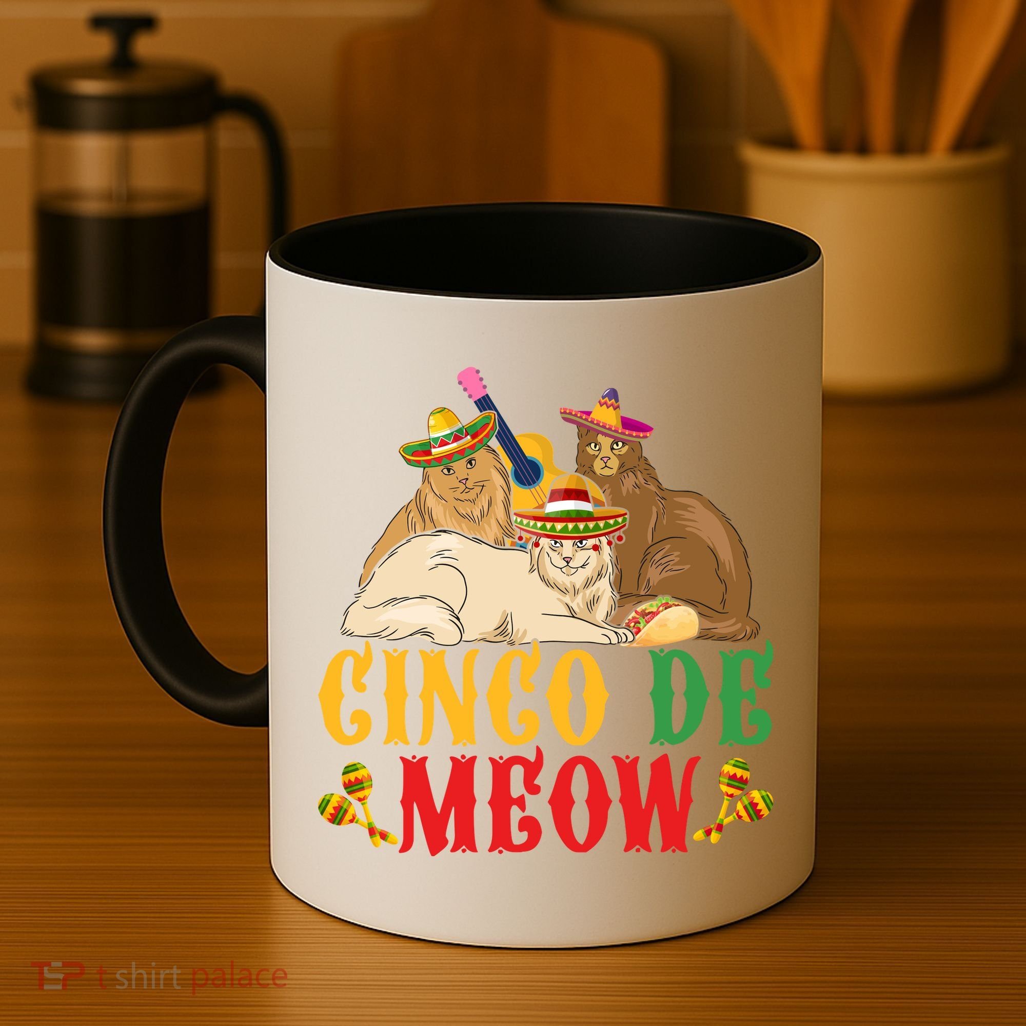 Funny Cinco De Mayo Gift Cinco De Meow Cat Sombrero Coffee Mug