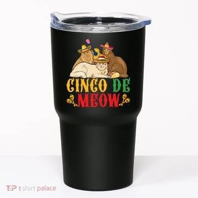 Funny Cinco De Mayo Gift Cinco De Meow Cat Sombrero Tumbler