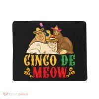 Funny Cinco De Mayo Gift Cinco De Meow Cat Sombrero Mousepad thumb 0