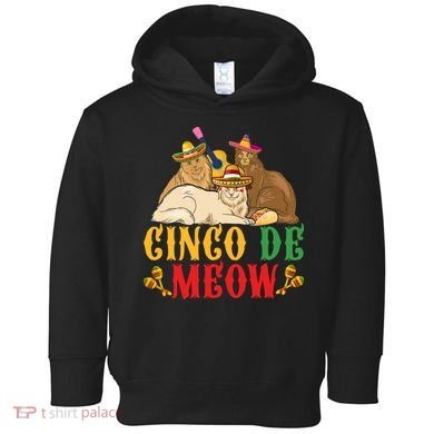Funny Cinco De Mayo Gift Cinco De Meow Cat Sombrero Toddler Hoodie